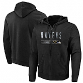 Men's Baltimore Ravens Majestic Hyper Stack Full Zip Hoodie Black,baseball caps,new era cap wholesale,wholesale hats